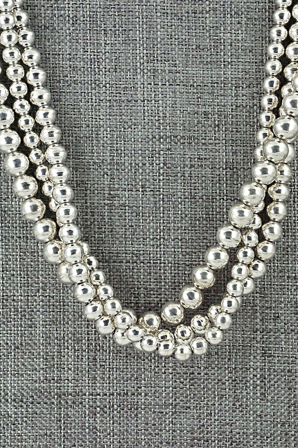Sterling Silver Navajo Pearl Necklace - Dorinda Mariano