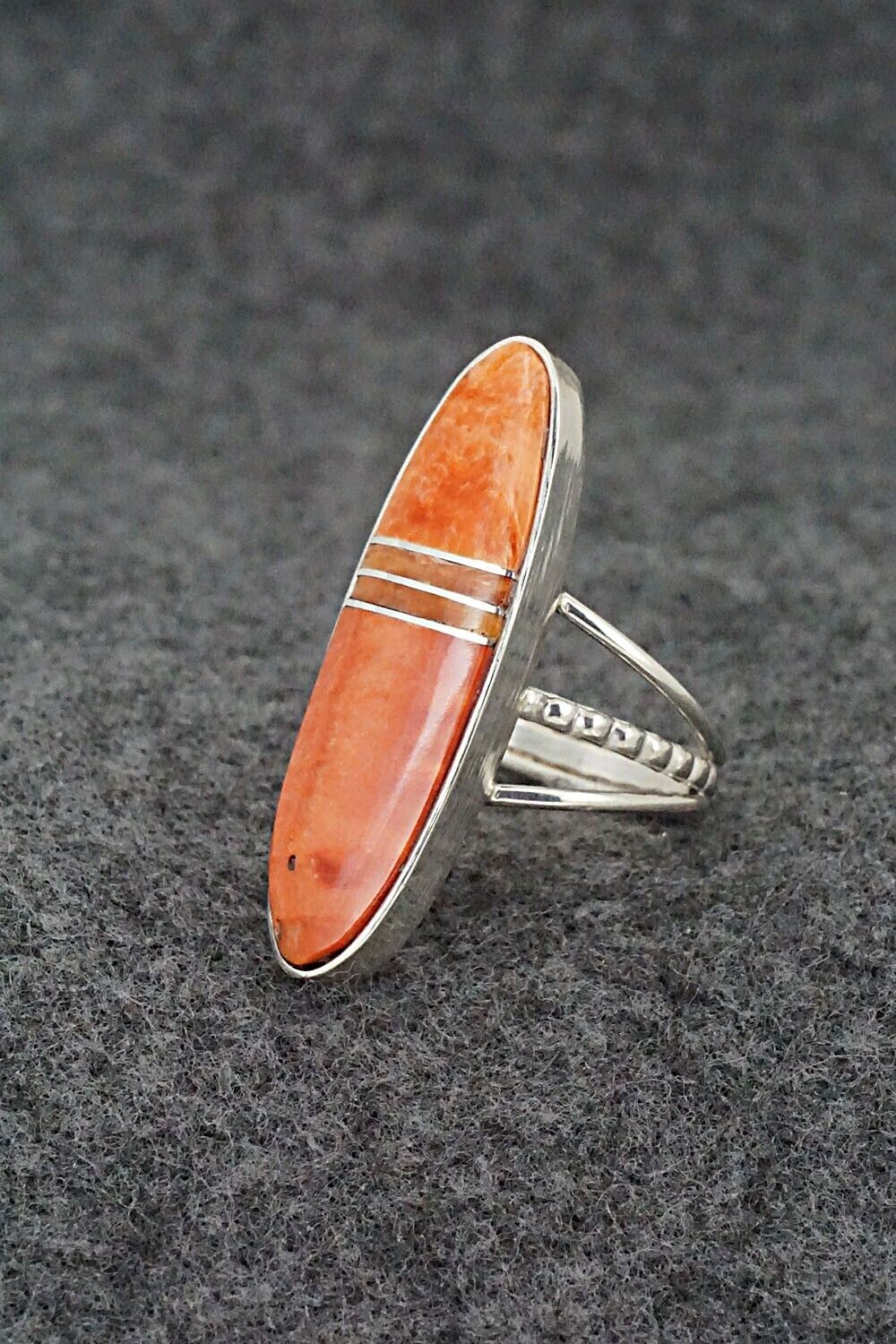 Spiny Oyster & Sterling Silver Ring - Harold Smith - Size 7.5