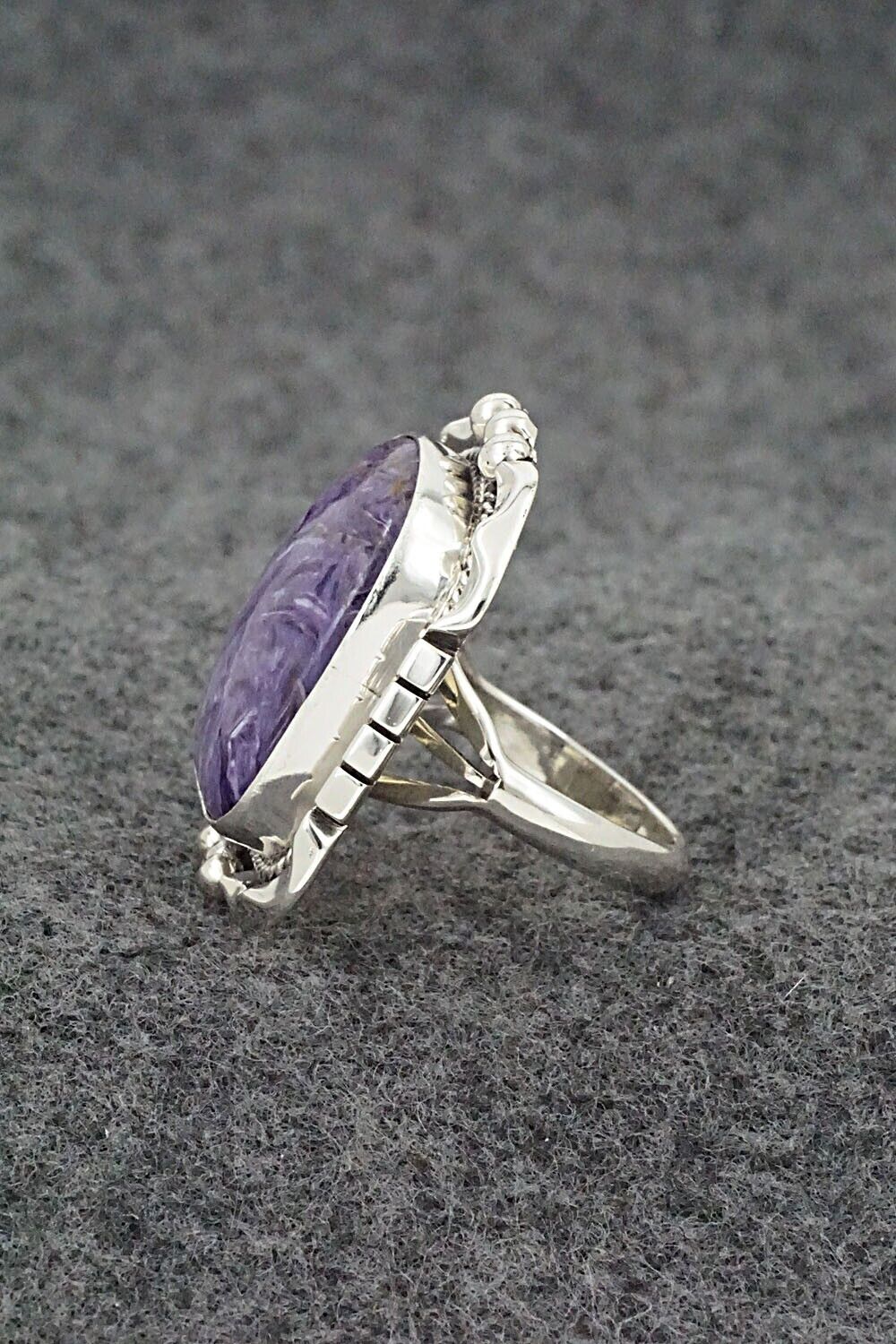 Charoite & Sterling Silver Ring - Samuel Yellowhair - Size 8