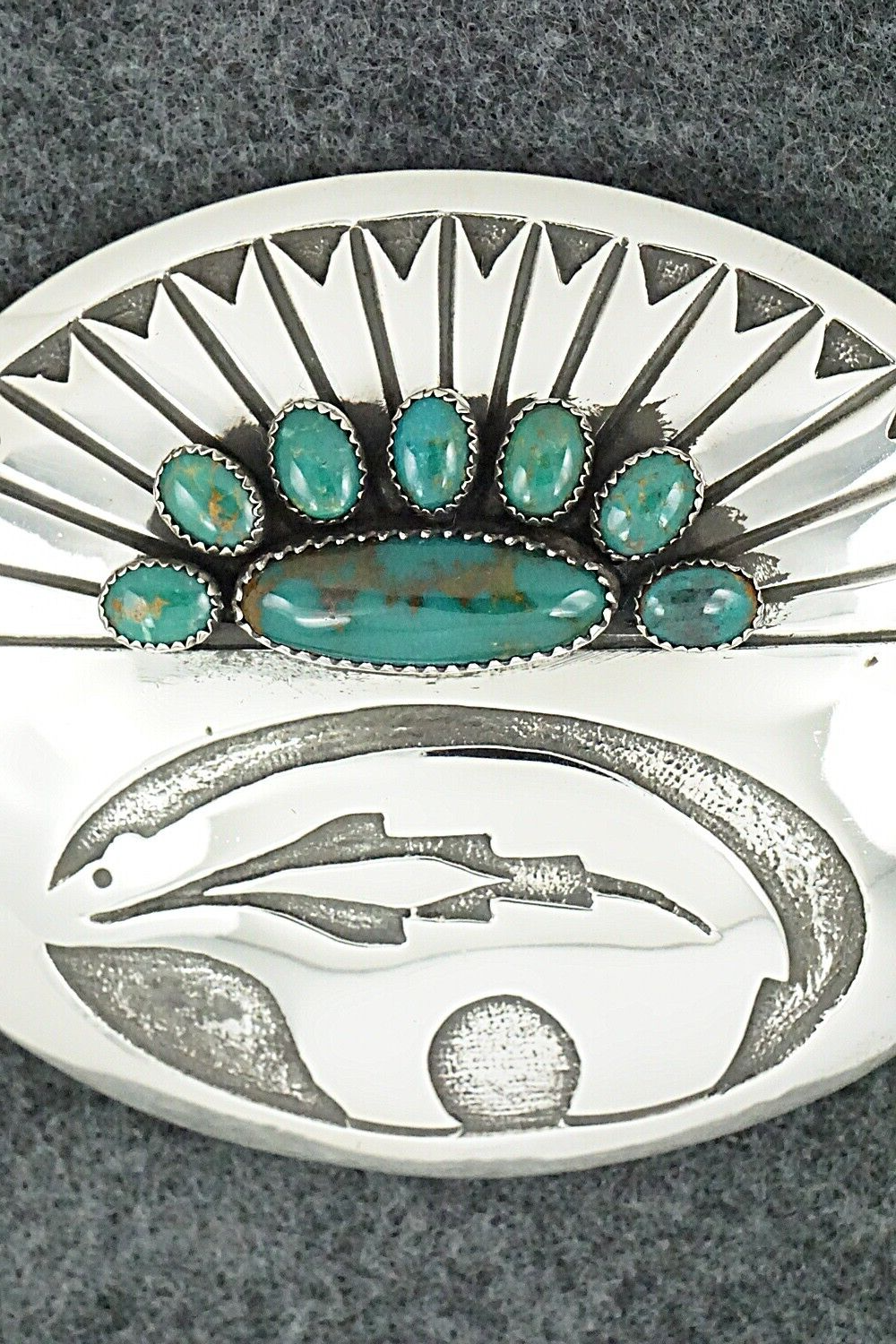 Turquoise & Sterling Silver Belt Buckle - Rick Martinez