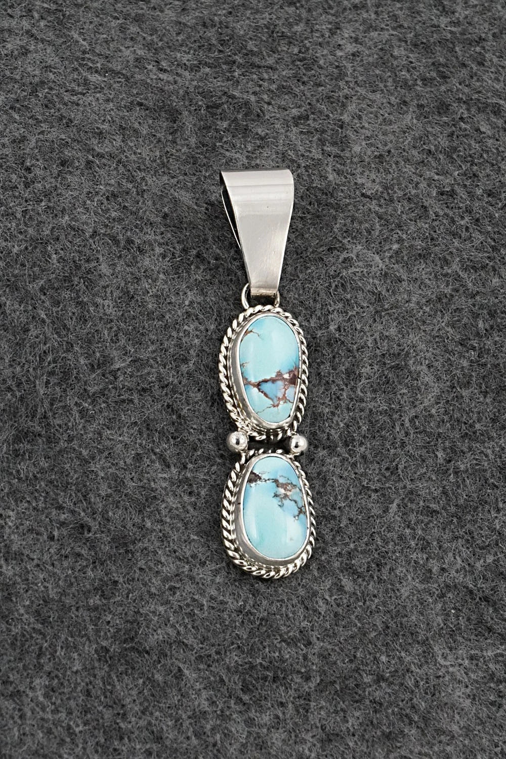 Turquoise & Sterling Silver Pendant - Eugene Gruber
