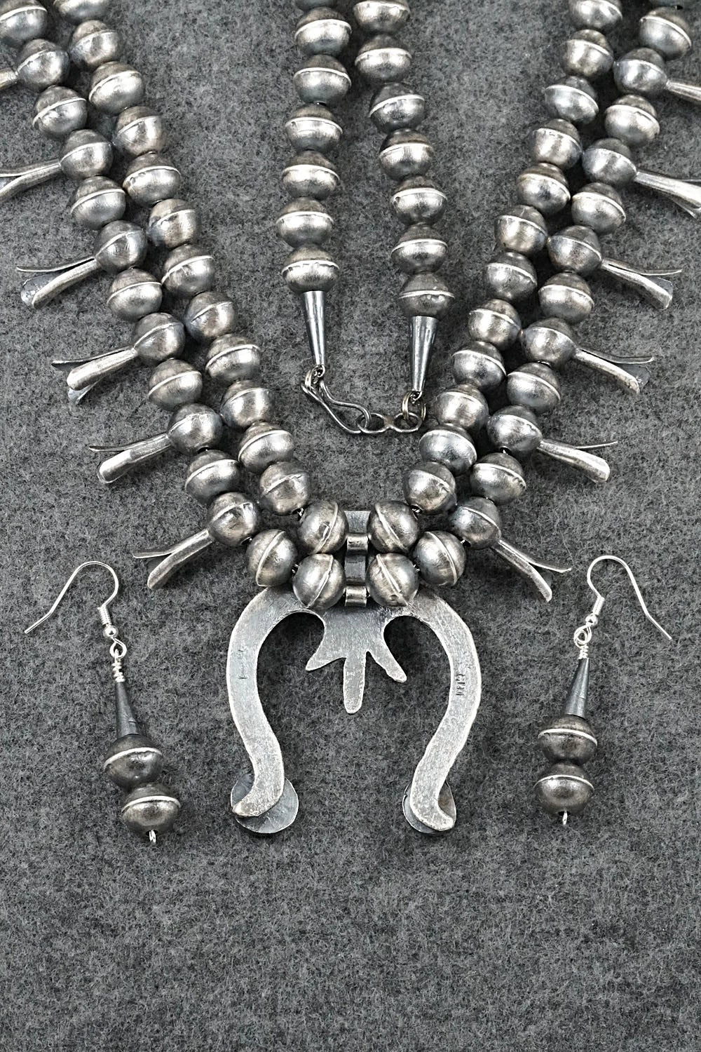Turquoise & Sterling Silver Squash Blossom Set - Gilbert Martin