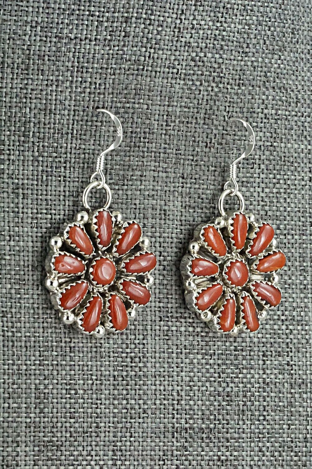Coral & Sterling Silver Earrings - Alicia Wilson