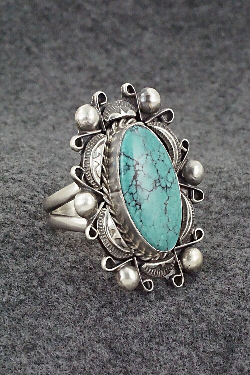 Turquoise & Sterling Silver Ring - Wilson Dawes - Size 12