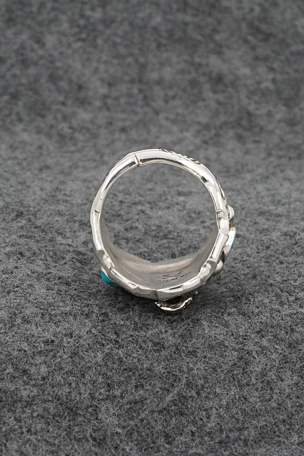 Turquoise & Sterling Silver Ring - Melvin Jones - Size 10.5