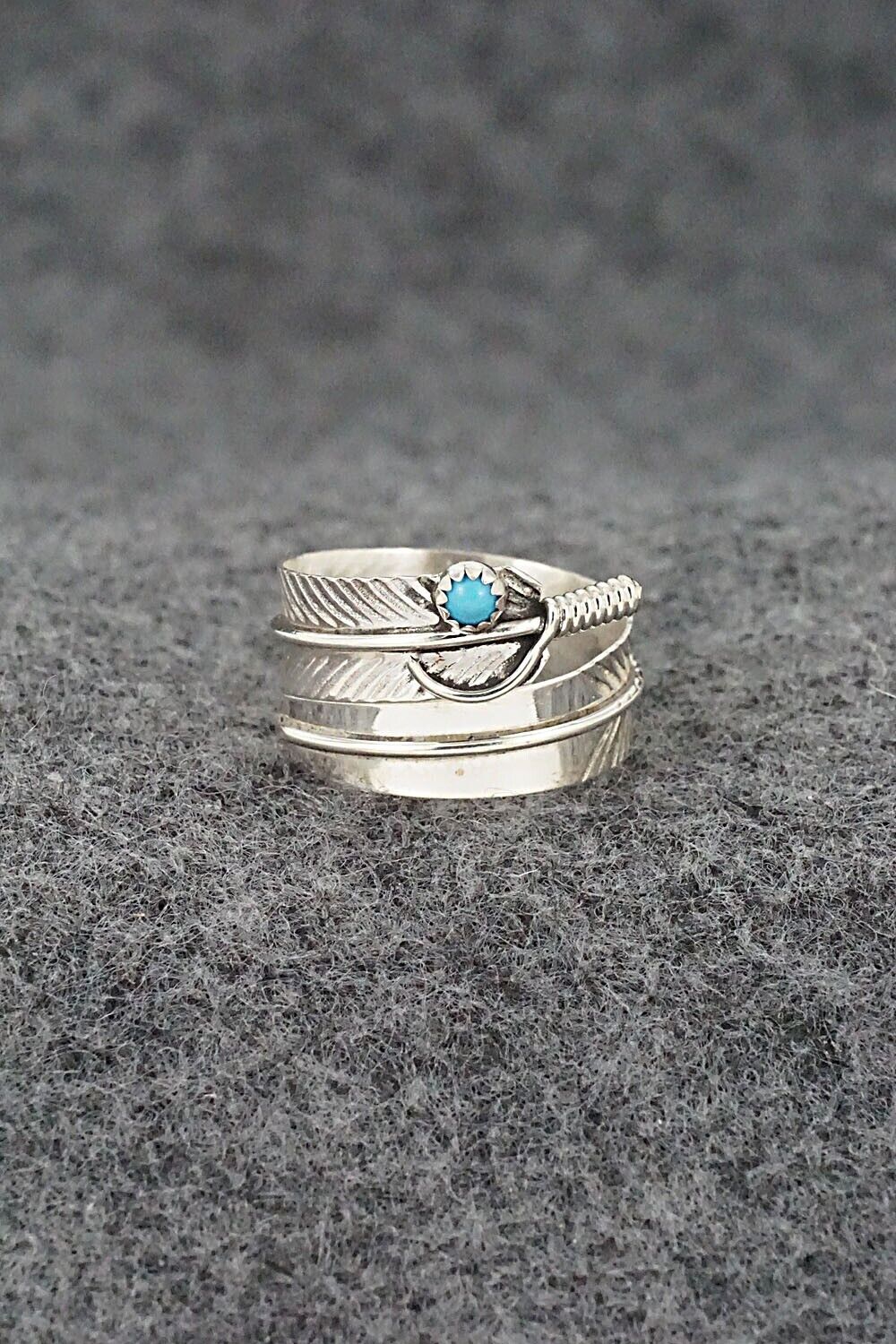 Turquoise & Sterling Silver Ring - Aaron Davis - Size 7 Adj.