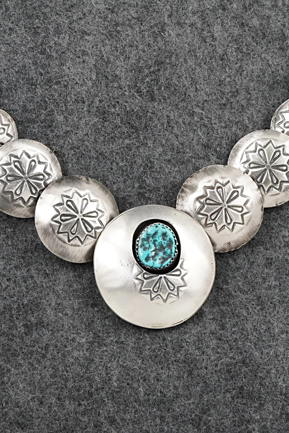 Turquoise & Sterling Silver Necklace and Earrings Set - Tim Thompson