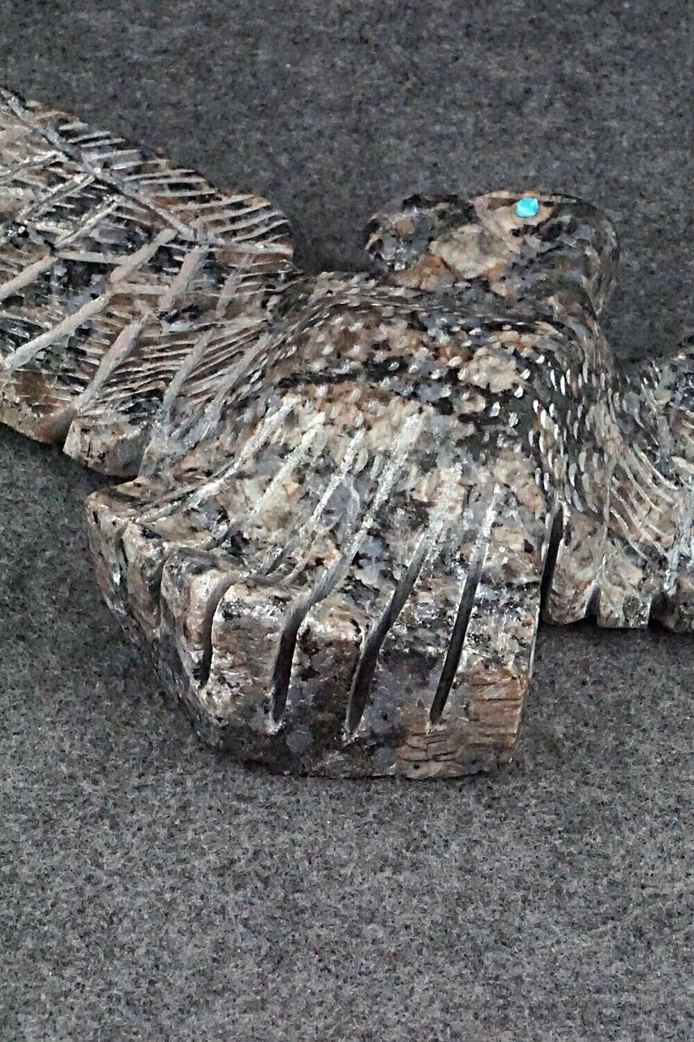 Large Eagle Zuni Fetish Carving - Jerrold Lahaleon