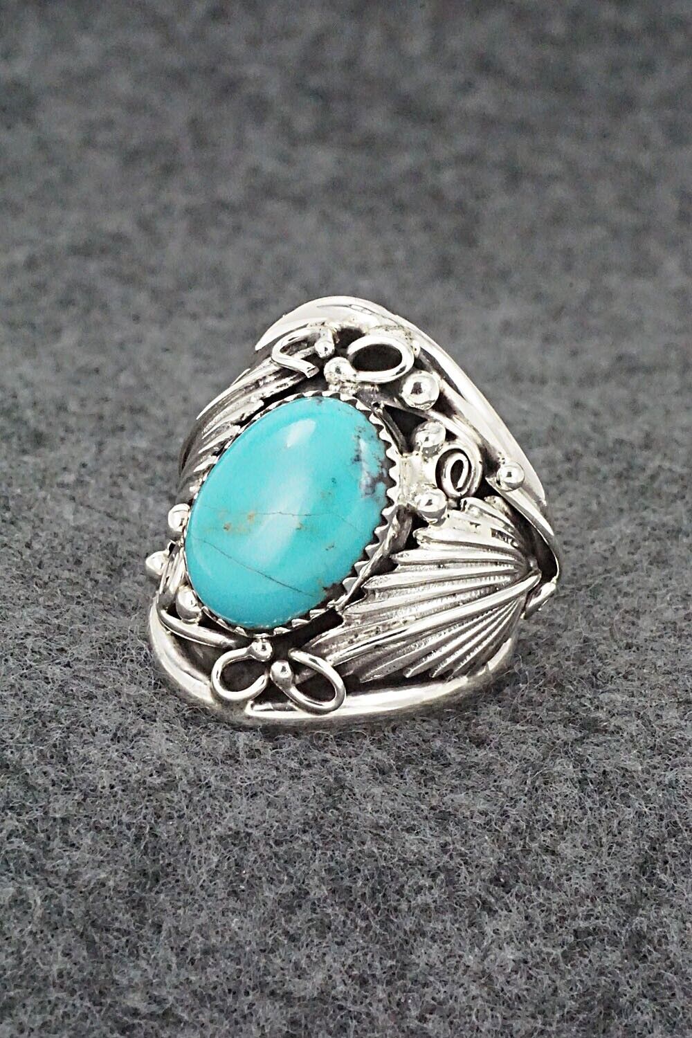 Turquoise & Sterling Silver Ring - Jeannette Saunders - Size 10