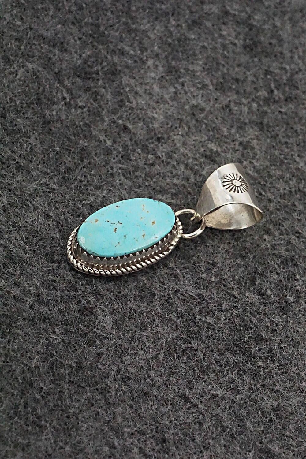 Turquoise & Sterling Silver Pendant - Ernest Hawthorne