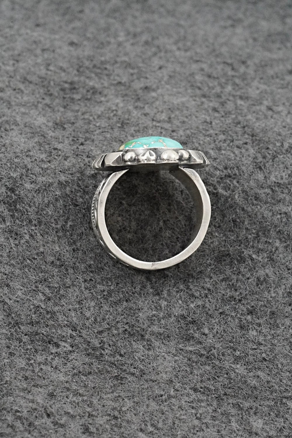 Turquoise & Sterling Silver Ring - Samuel Yellowhair - Size 7.5