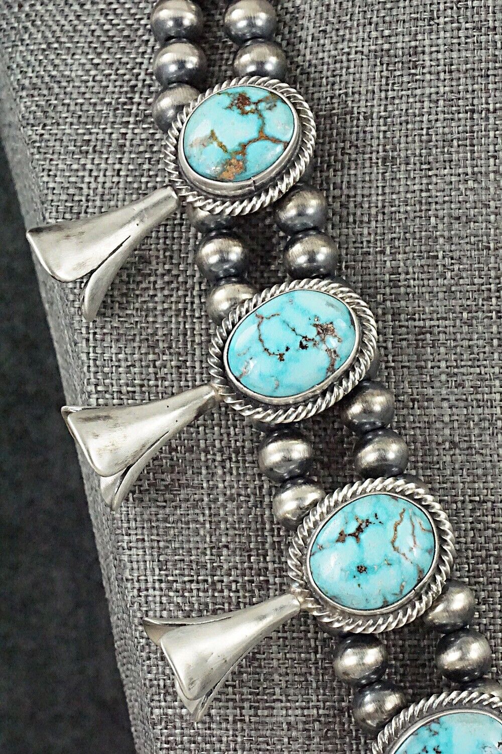 Turquoise & Sterling Silver Squash Blossom Set - Randy Boyd