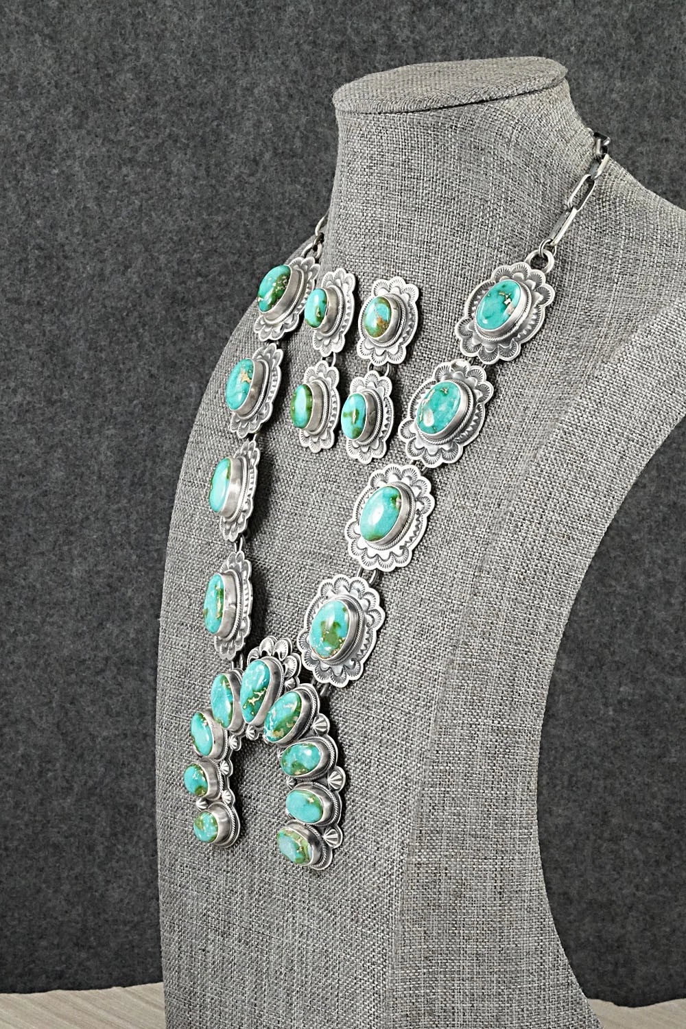 Turquoise & Sterling Silver Squash Blossom Set - Randy Boyd