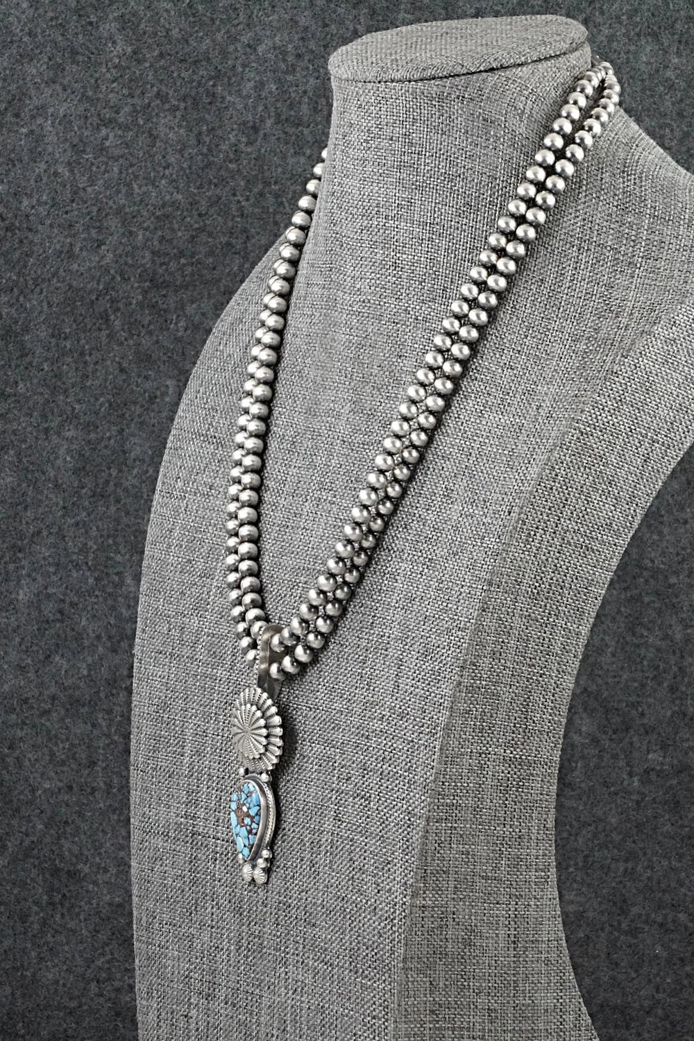 Turquoise & Sterling Silver Necklace - Tom Lewis