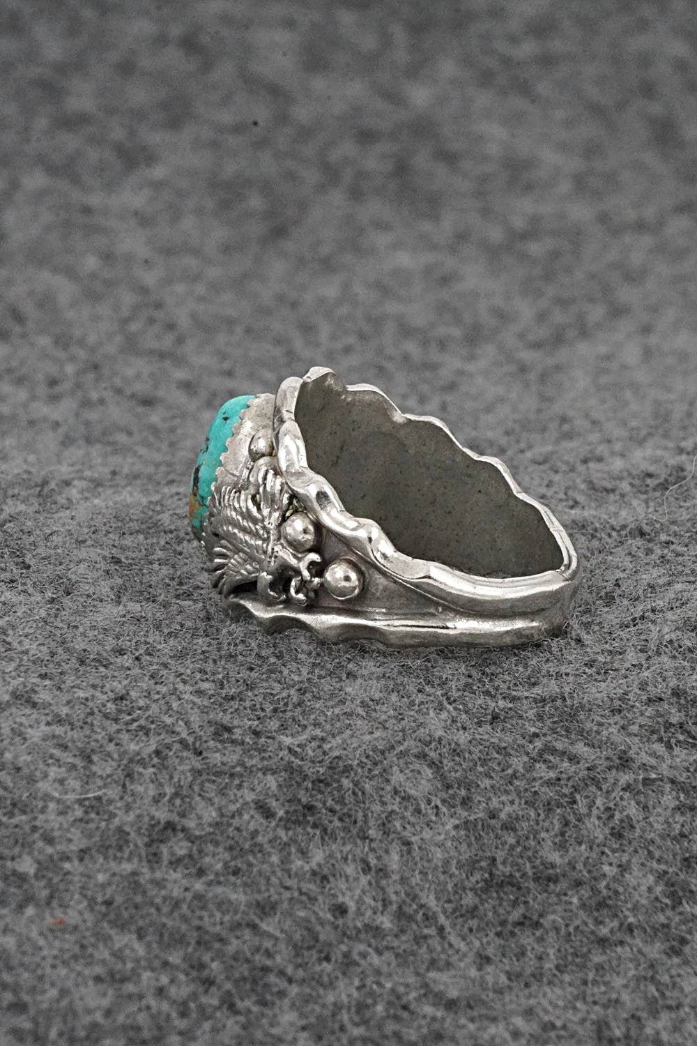 Turquoise & Sterling Silver Ring - Genevieve Francisco - Size 12