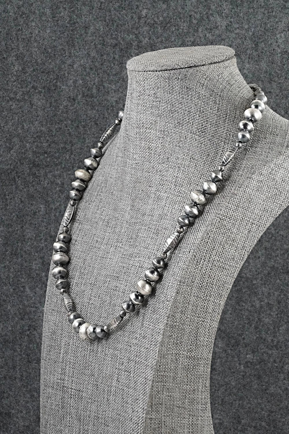 Sterling Silver Navajo Pearl Necklace 20" - Vintage