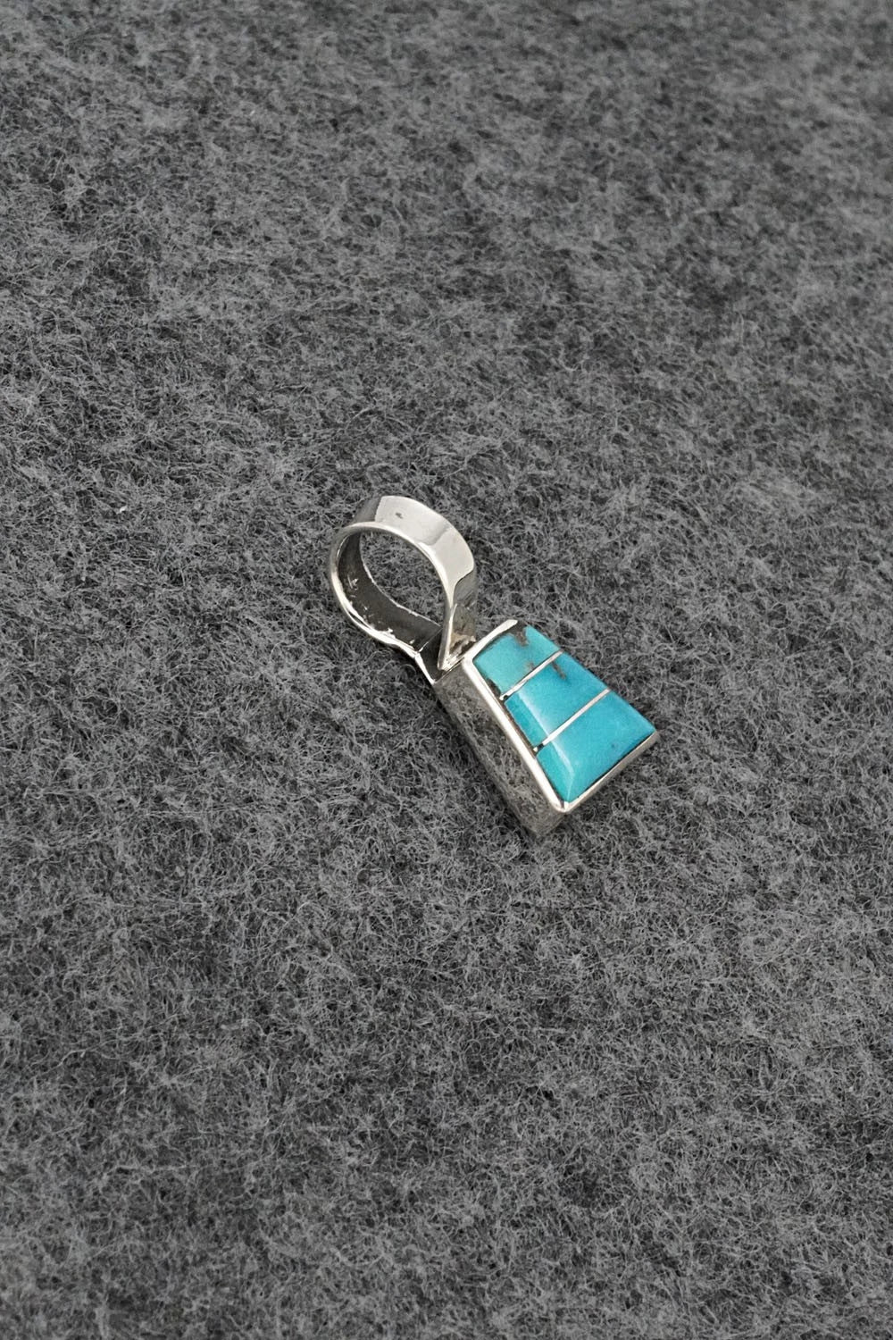 Turquoise & Sterling Silver Inlay Pendant - Michelle Haloo