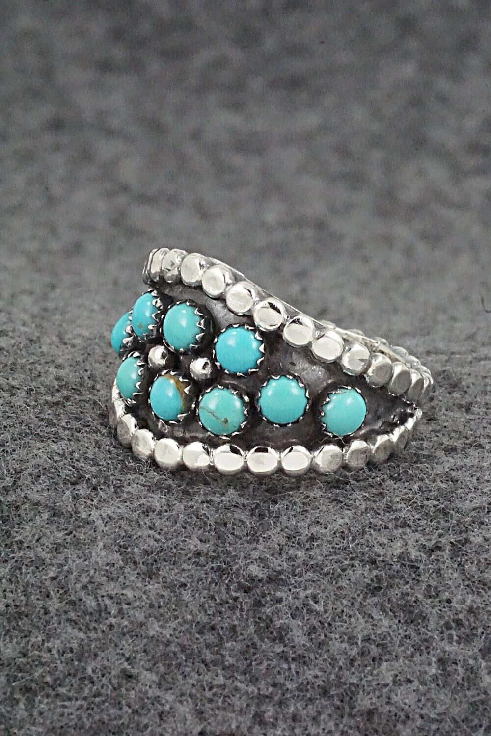Turquoise & Sterling Silver Ring - Kenny Lonjose - Size 11