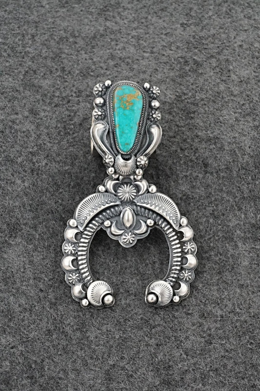 Turquoise & Sterling Silver Pendant - Delbert Gordon
