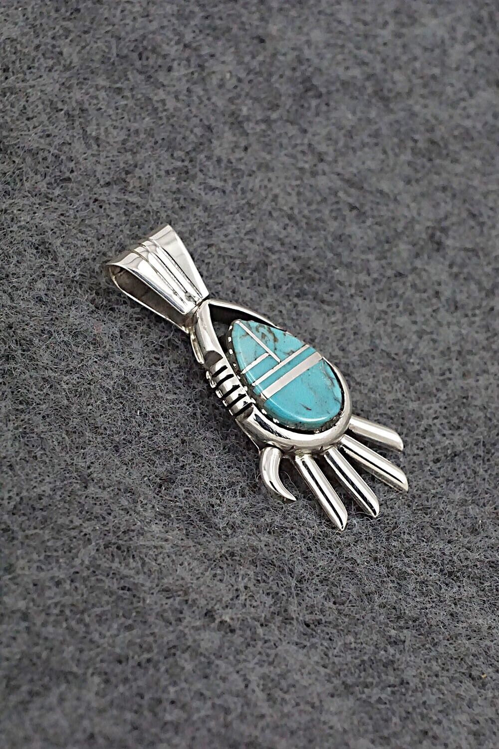 Turquoise & Sterling Silver Pendant - James Manygoats