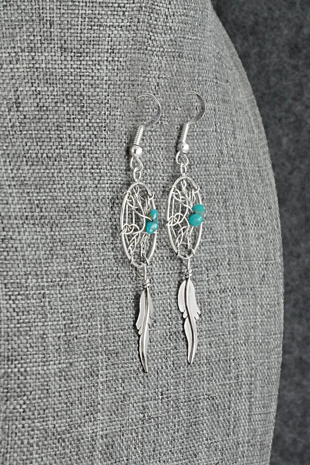 Turquoise & Sterling Silver Earrings - Lorenzo Arviso