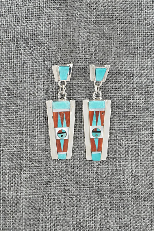 Multi-Stone & Sterling Silver Inlay Earrings - Rayland Edaakie
