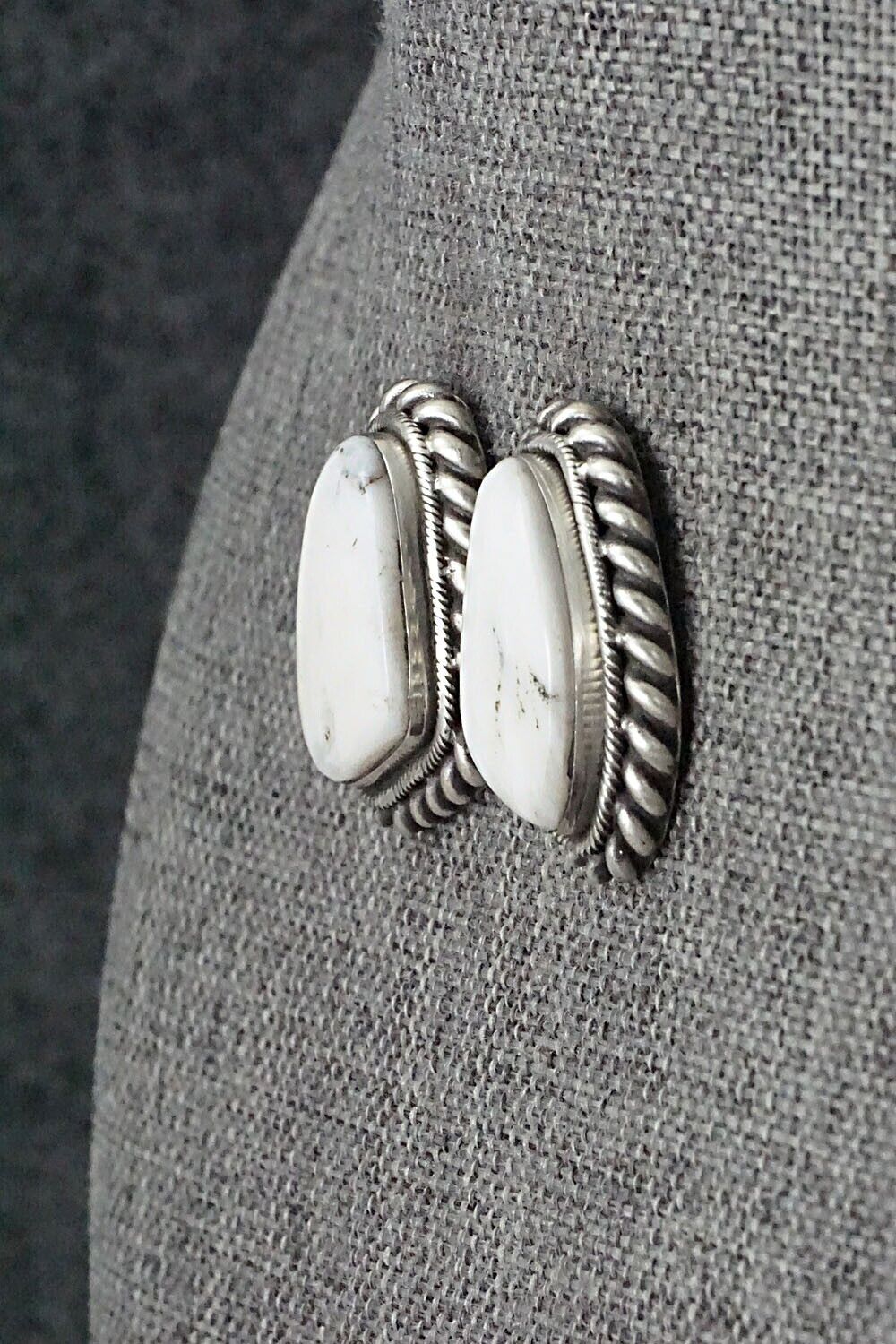 White Buffalo & Sterling Silver Earrings - Sharon McCarthy