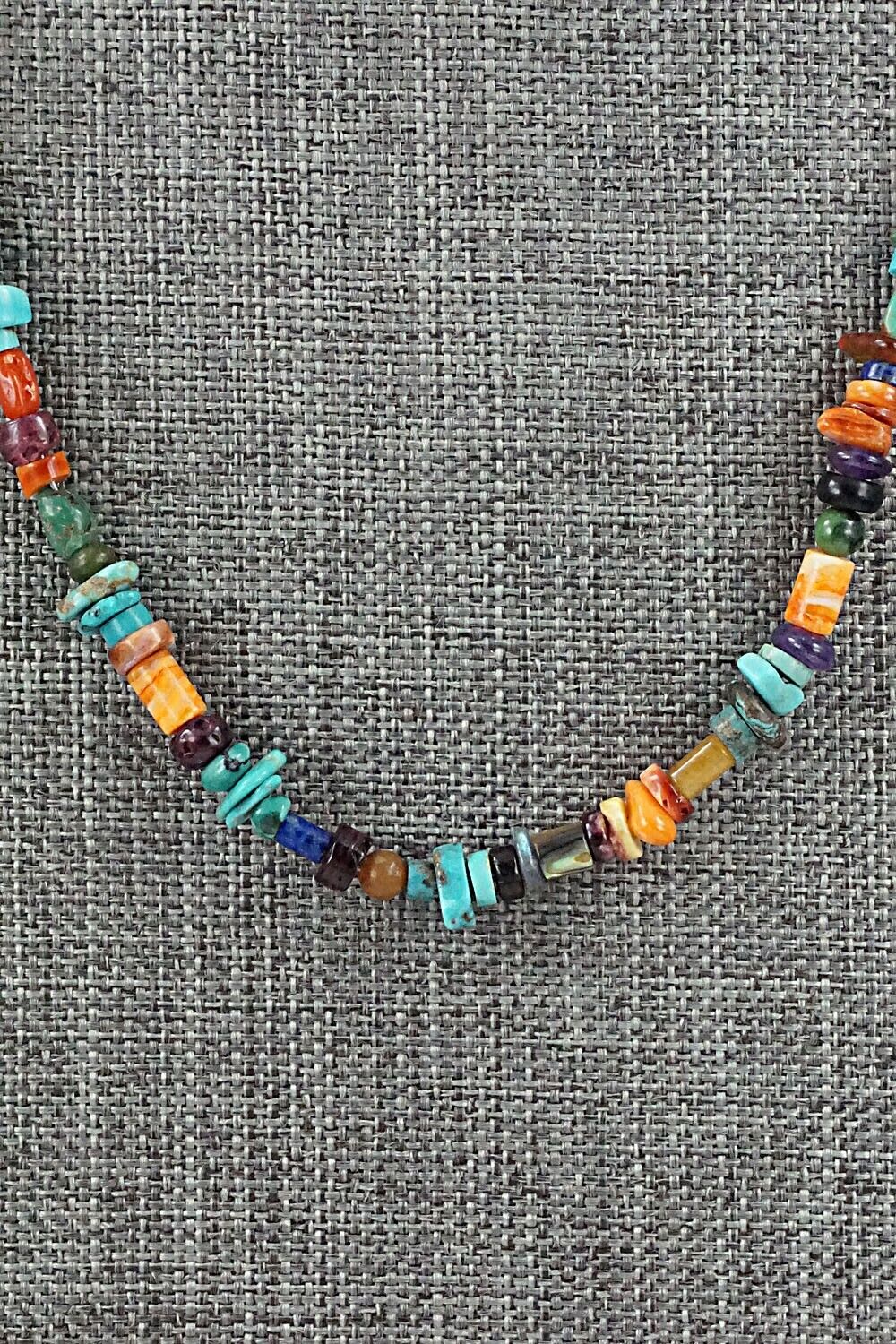 Multi-Stone and Sterling Silver Necklace - Helen Tsosie