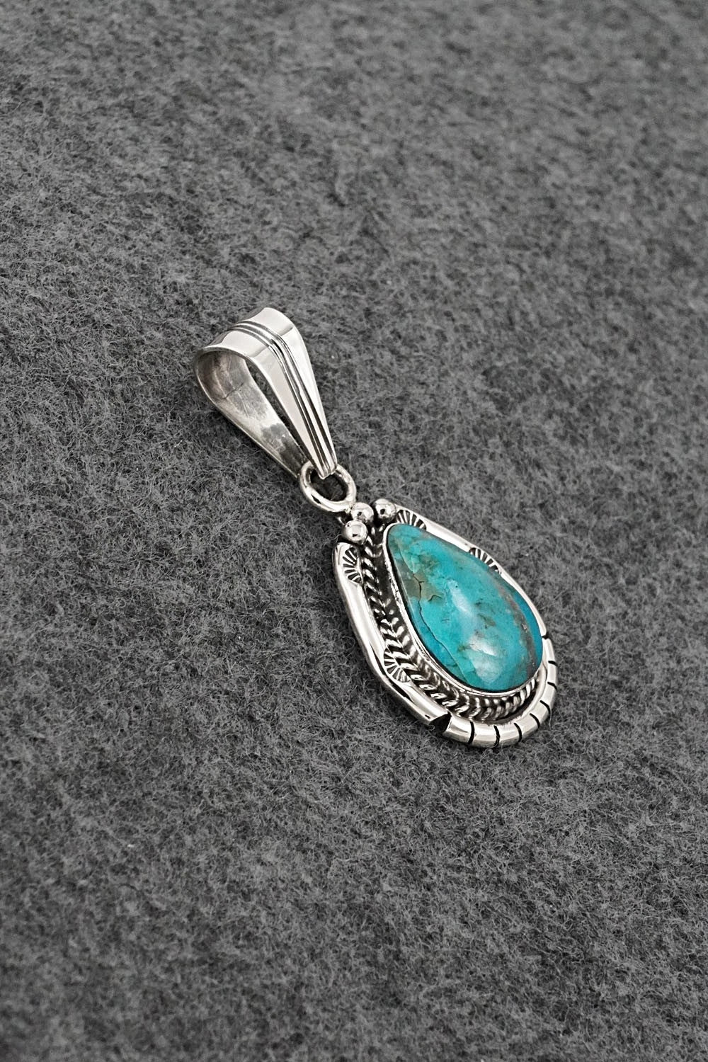 Turquoise & Sterling Silver Pendant - Samuel Yellowhair