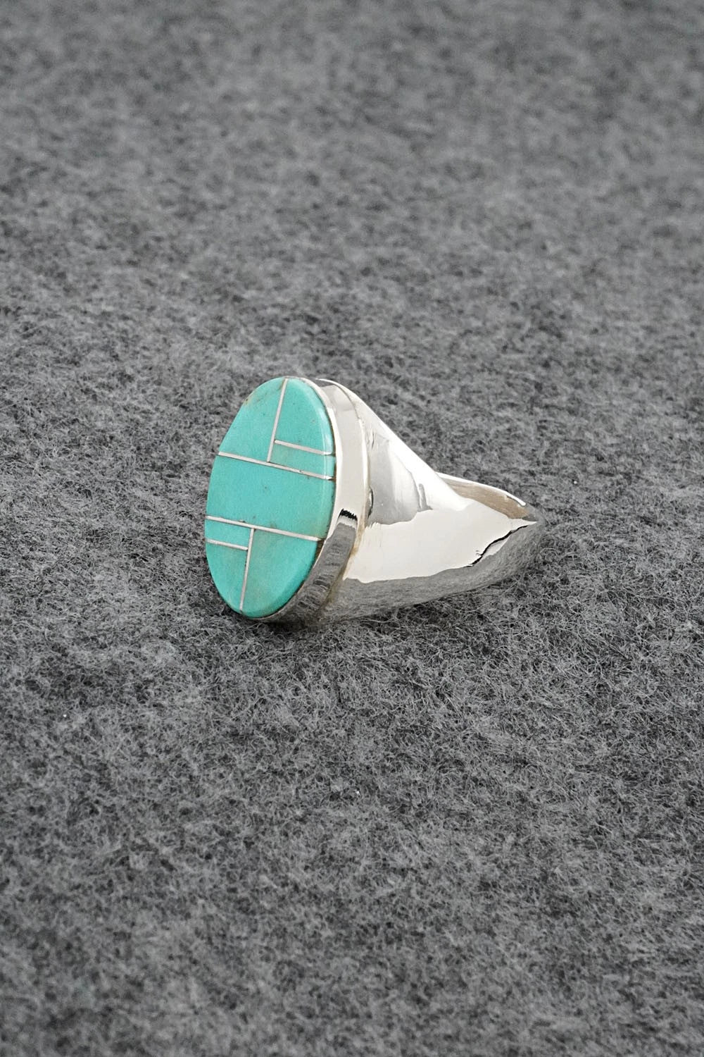 Turquoise & Sterling Silver Ring - Wilbert Gray - Size 9.5