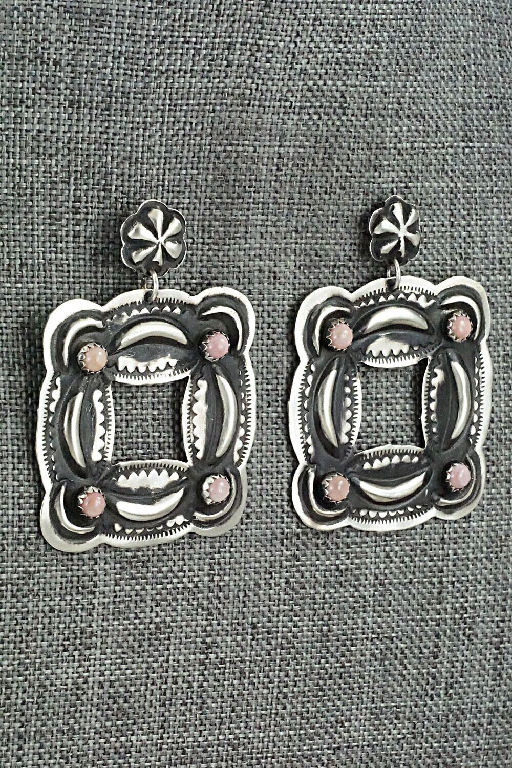 Pink Conch Shell & Sterling Silver Earrings - Leander Tahe