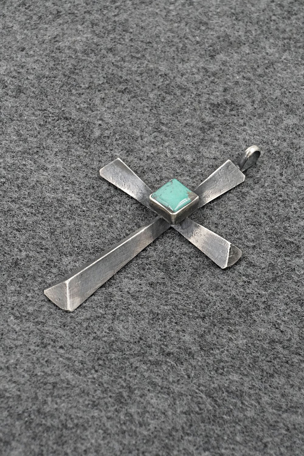 Turquoise & Sterling Silver Pendant - Raymond Betsoi