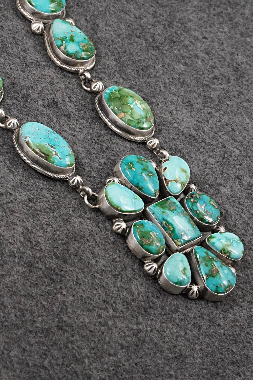 Turquoise & Sterling Silver Necklace and Earrings Set - Kathleen Livingston