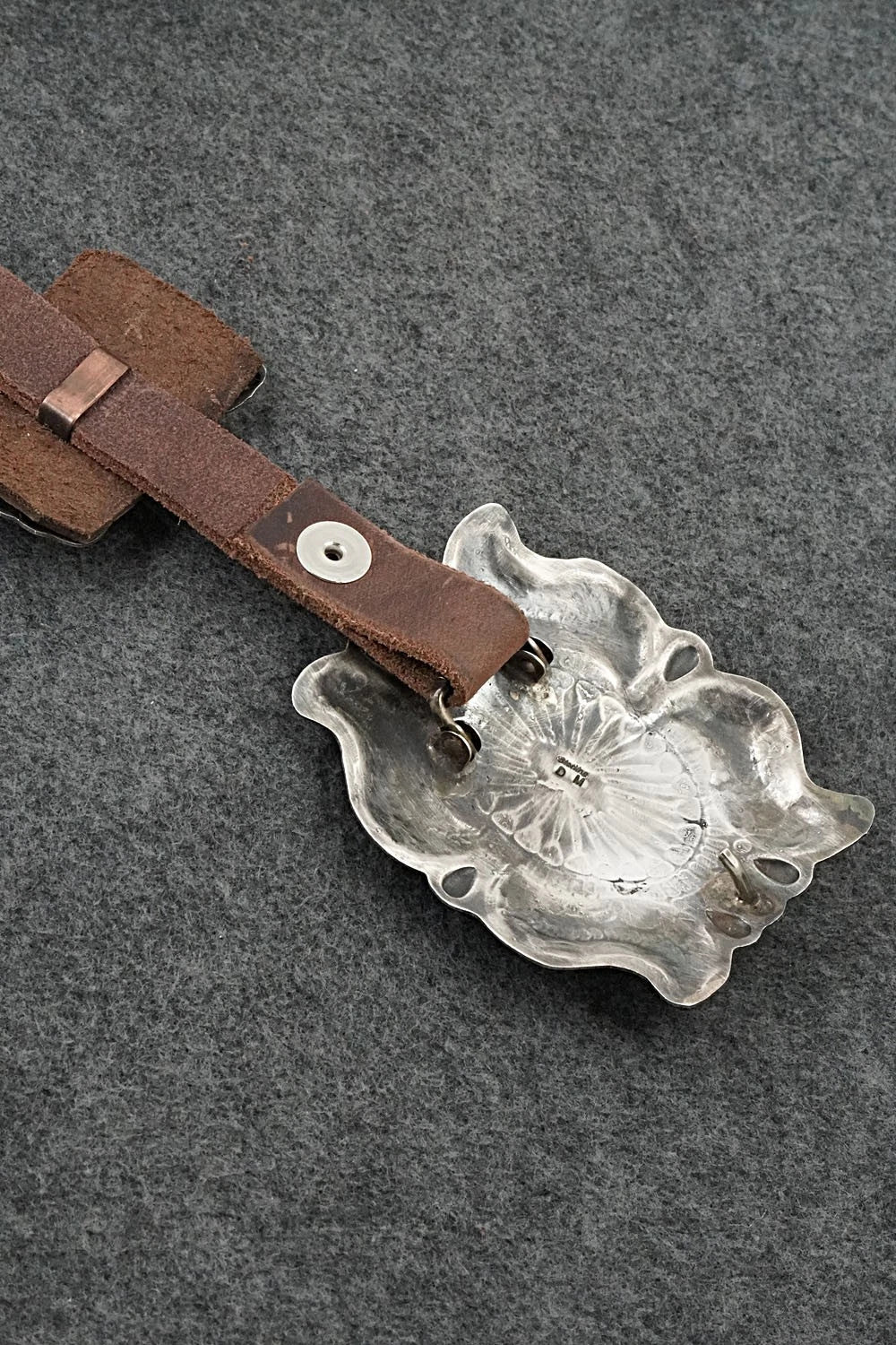 Turquoise, Sterling Silver & Leather Concho Belt - Dan Morgan