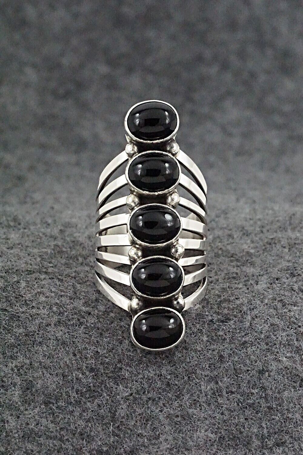 Onyx & Sterling Silver Ring - Thomas Yazzie - Size 10