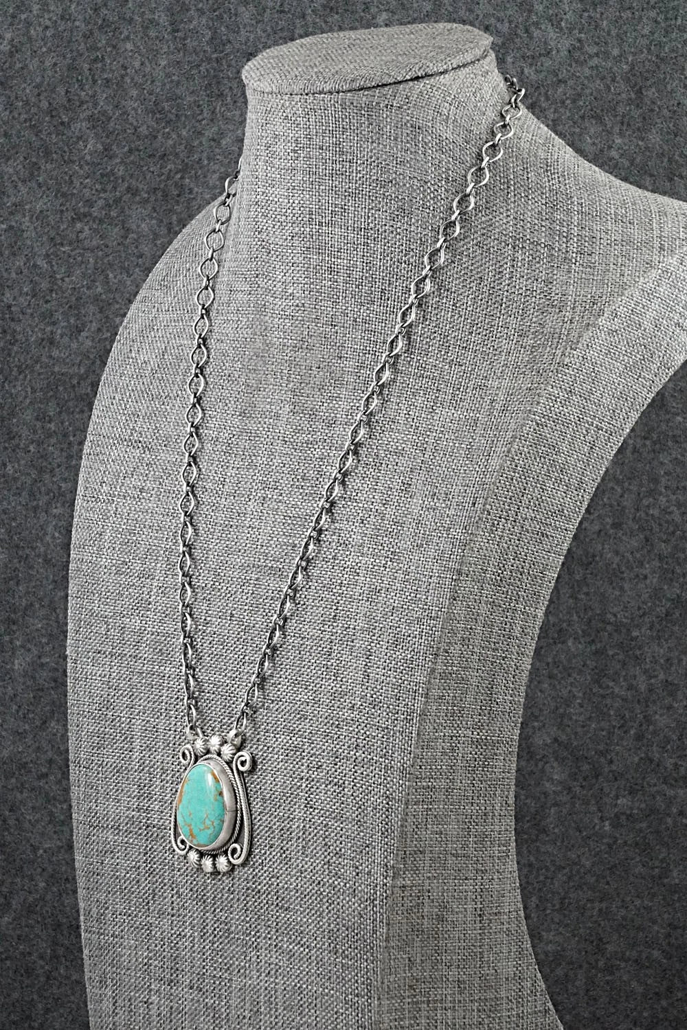 Turquoise & Sterling Silver Necklace - Cordell Platero