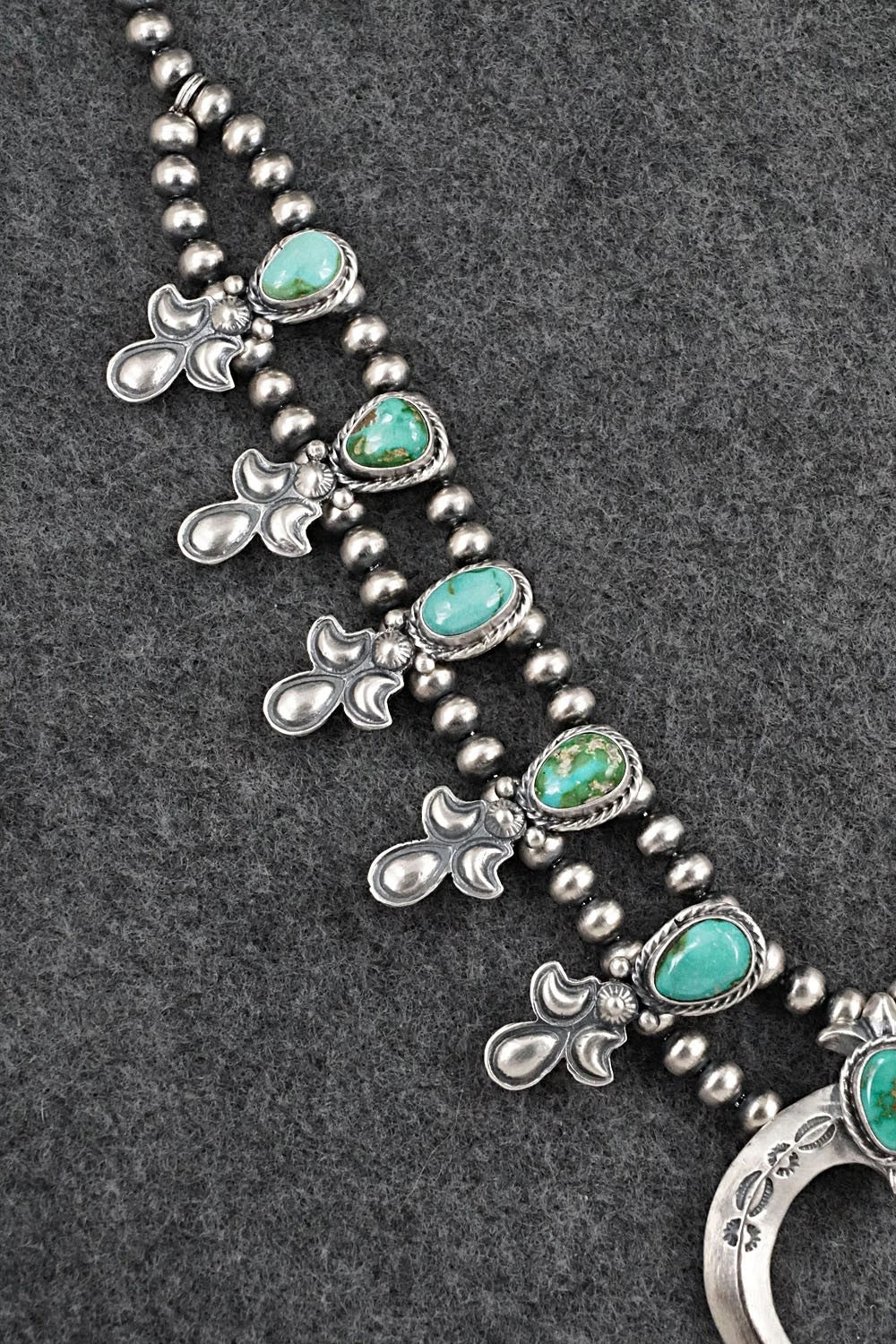 Turquoise & Sterling Silver Squash Blossom Set - Adrienne Gordon