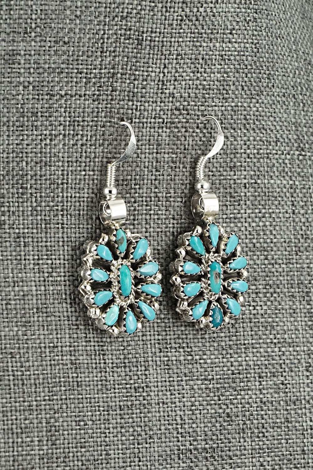 Turquoise, Coral & Sterling Silver Reversible Squash Blossom Set - Elton James