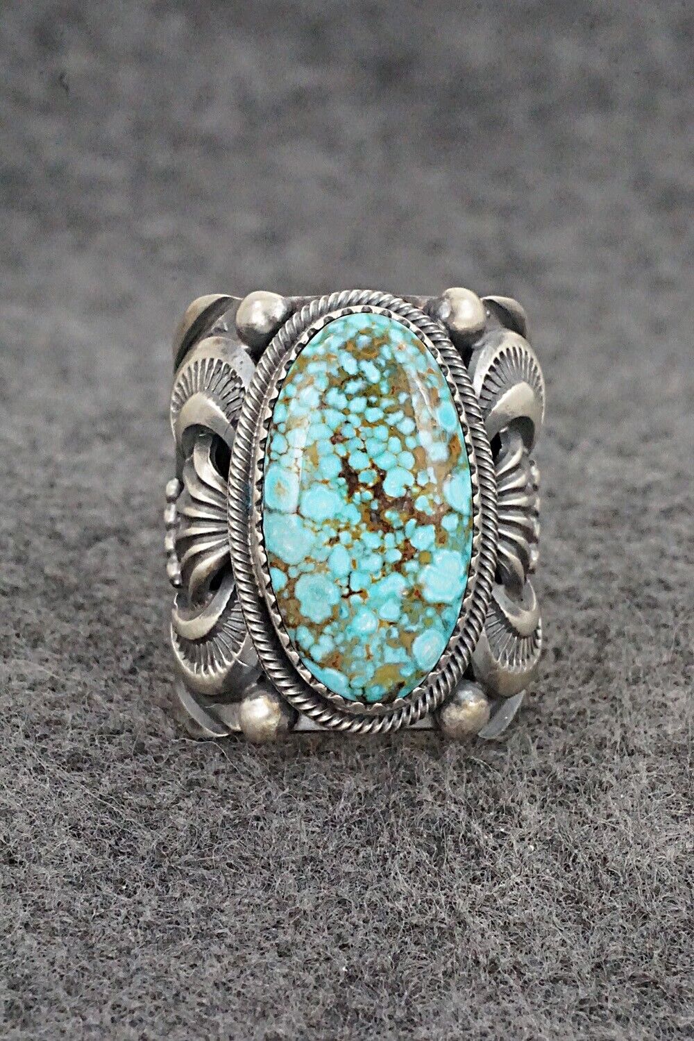 Turquoise & Sterling Silver Ring - Delbert Gordon - Size 9