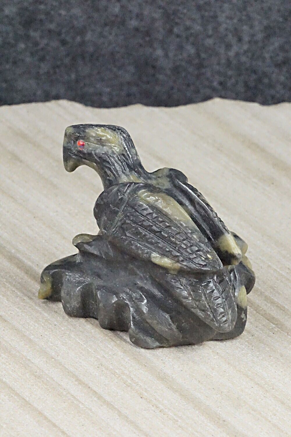 Eagle with Nest Zuni Fetish Carving - Cody Cheama