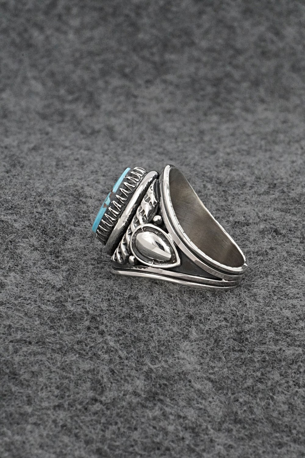 Turquoise & Sterling Silver Ring - Derrick Gordon - Size 8