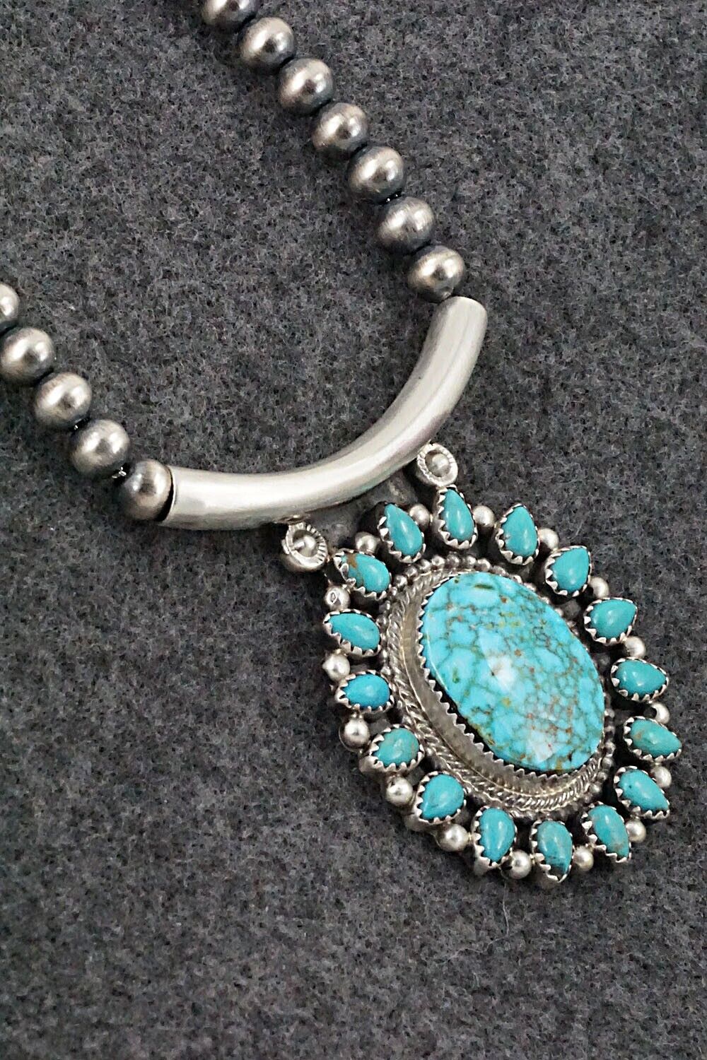 Turquoise & Sterling Silver Necklace - Tom Lewis