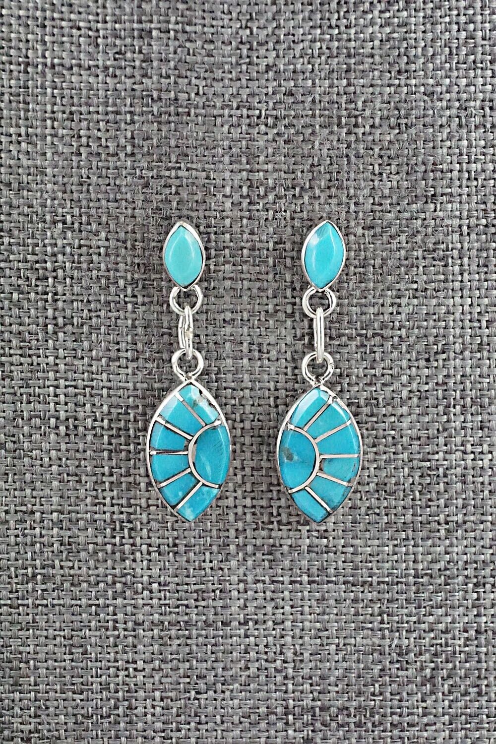 Turquoise & Sterling Silver Earrings - Eldrick Seoatwa