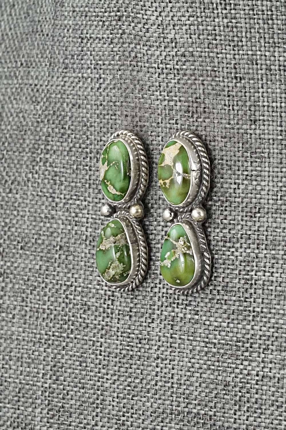 Turquoise & Sterling Silver Earrings - Eugene Gruber