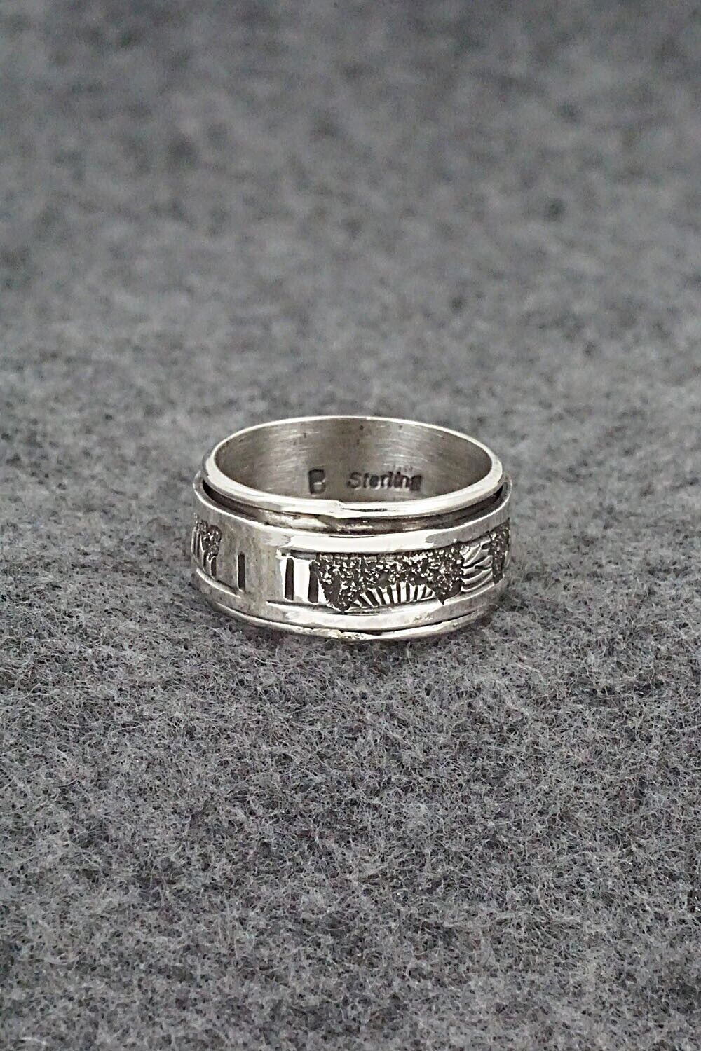 Sterling Silver Spinner Ring - Elaine Becenti - Size 8.5