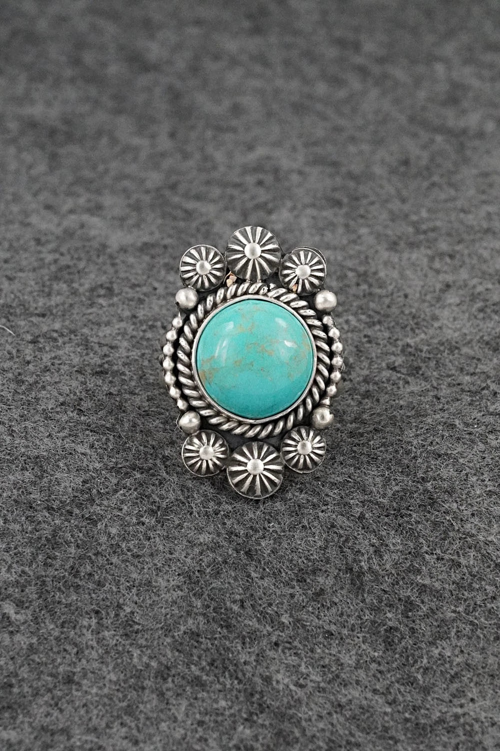 Turquoise & Sterling Silver Ring - Michael Calladitto - Size 9