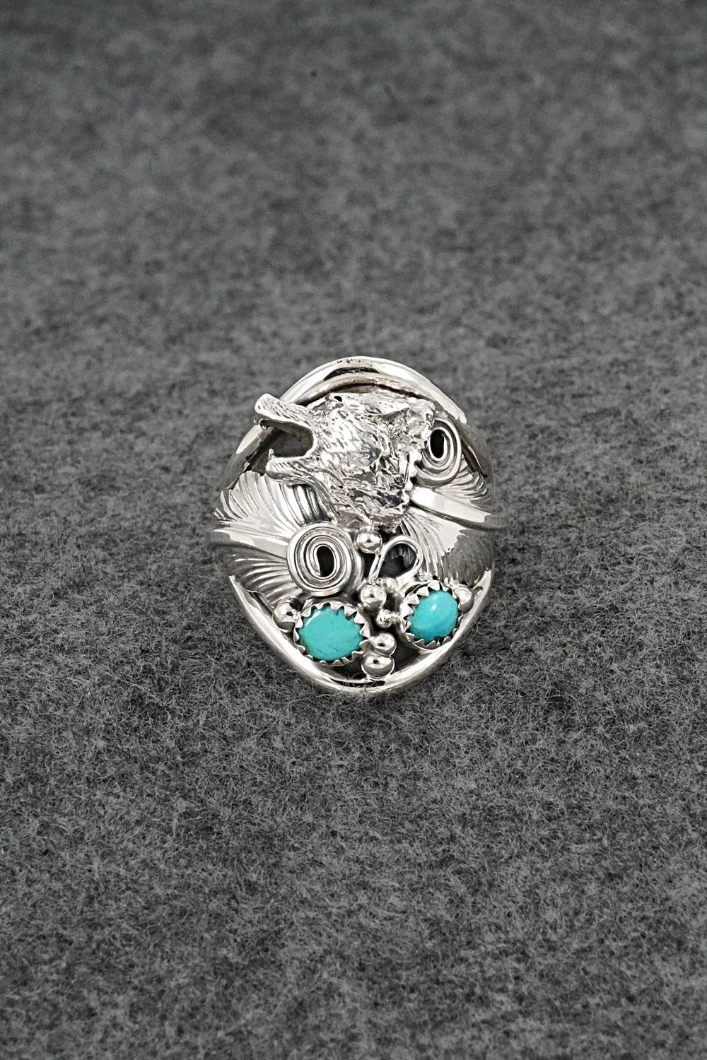 Turquoise & Sterling Silver Ring - Darrell Morgan - Size 11