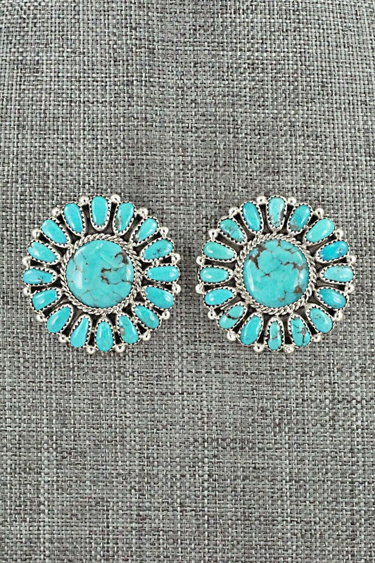 Turquoise & Sterling Silver Earrings - Jaz Wilson