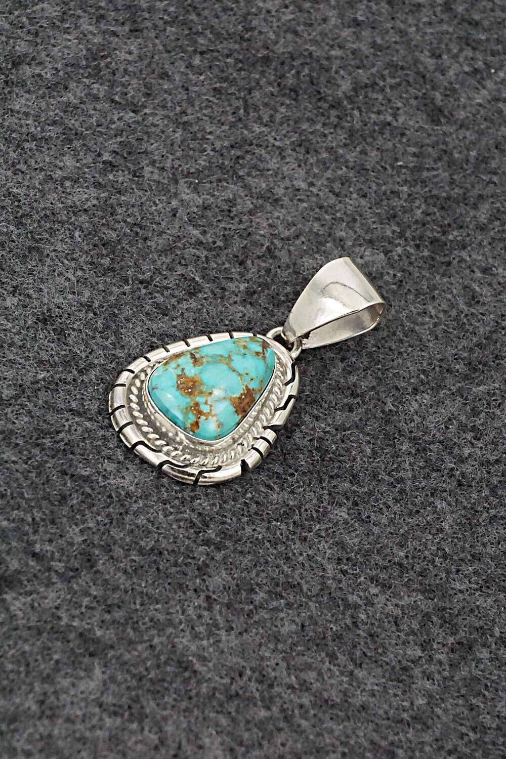 Turquoise & Sterling Silver Pendant - Peggy Skeets