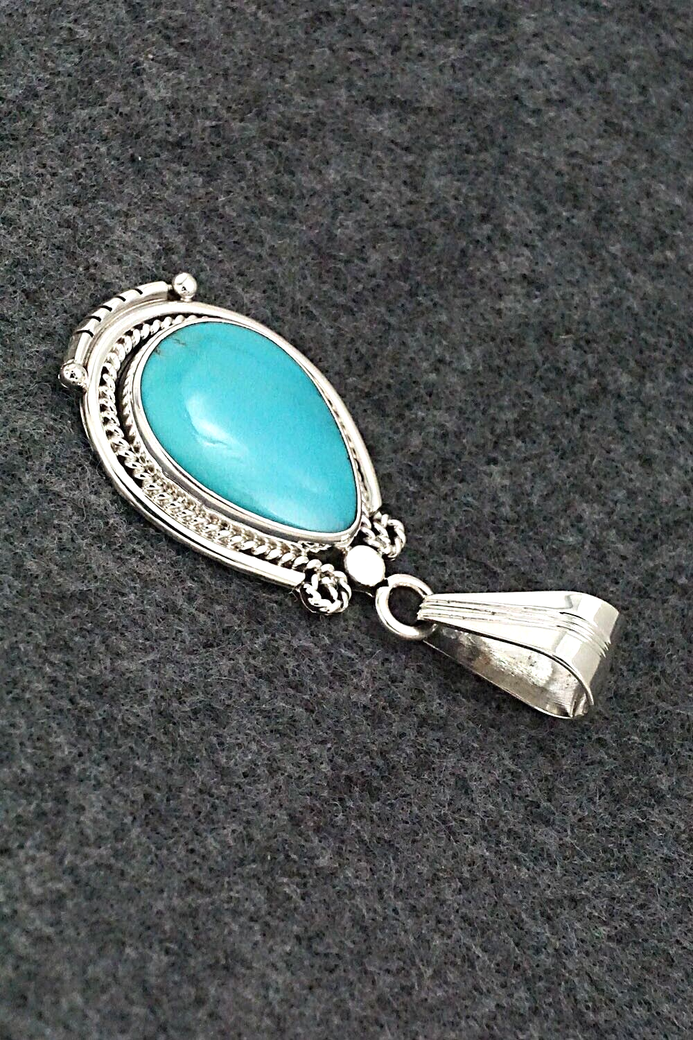 Turquoise & Sterling Silver Pendant - Samuel Yellowhair